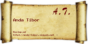 Anda Tibor névjegykártya